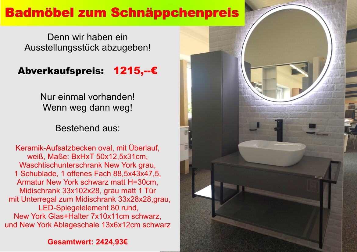 Abverkauf Badmöbel aus Ausstellung