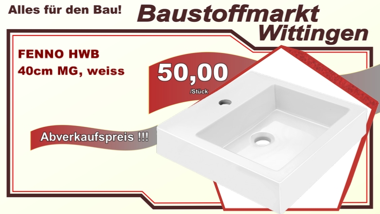 Handwaschbecken Fenno MG weiss 40cm - Abverkaufspreis