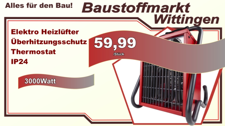 Elektro Heizlüfter 3000Watt