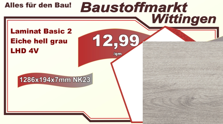 Laminat Eiche hell grau NK23