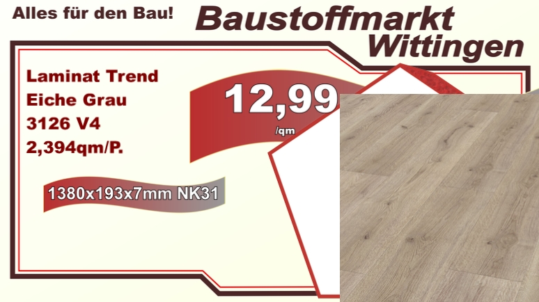 Laminat Trend Eiche grau 4V NK23/31