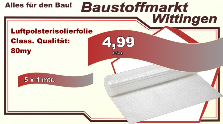 Luftpolster Isolierfolie 80my