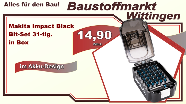Makita Impact Black Bit-Set-Box 31tlg. im Akku-Design 