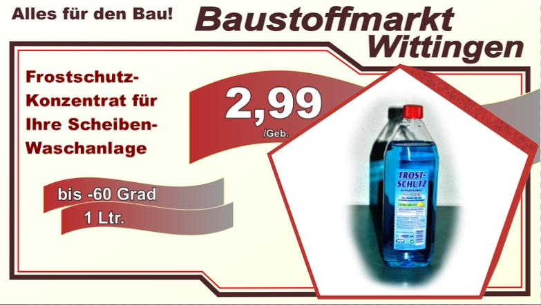 Frostschutz-Konzentrat 1Ltr. für ihre Scheibenwaschanlage, bis -60 Grad 
