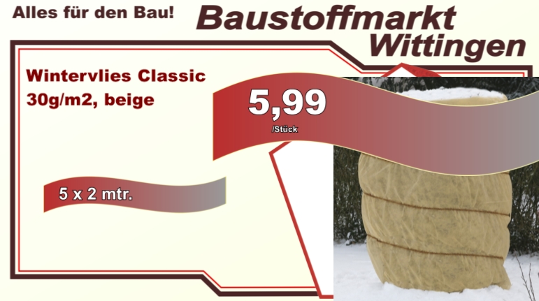 Wintervlies classic 30g/qm beige 5x2mtr.